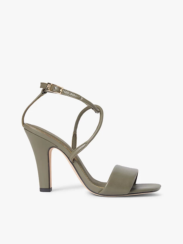 Leather Open Toe High Heels
