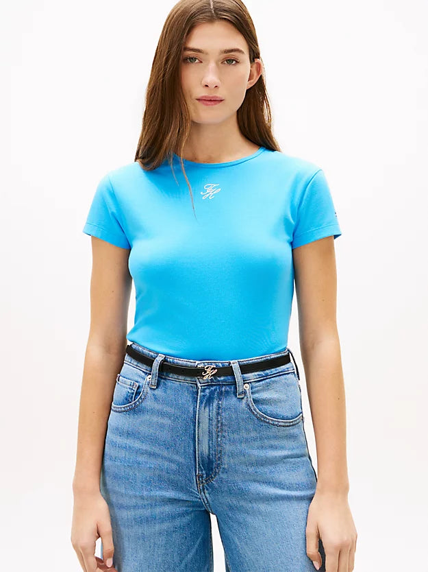Textured Logo Slim Jersey T-Shirt