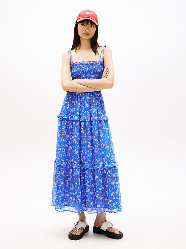 Print Extra Slim Chiffon Maxi Dress