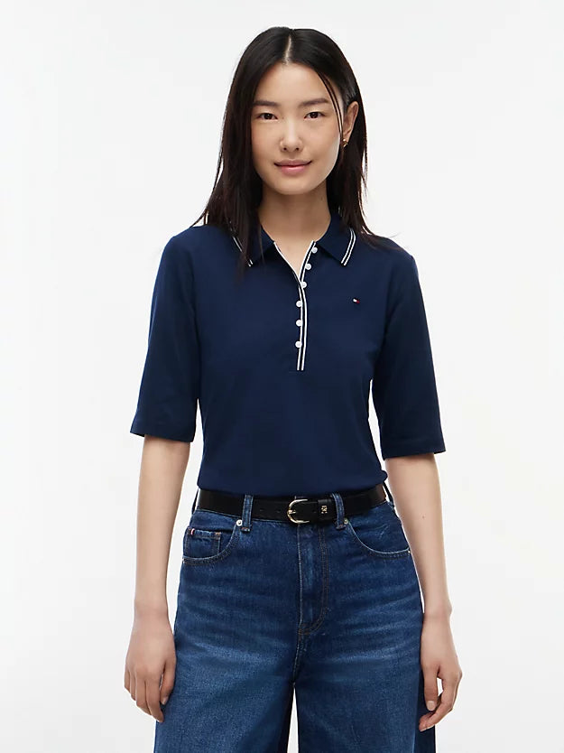 Slim Fit Tipped Half Sleeve Polo Shirt