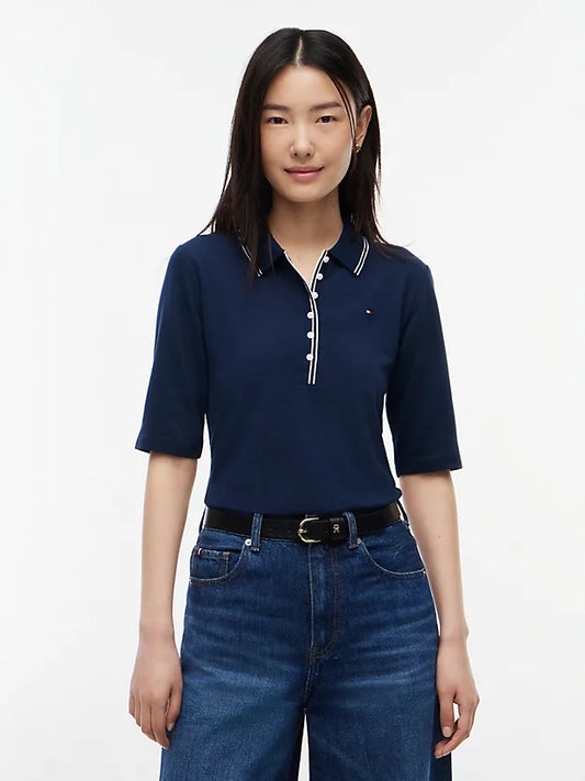 Slim Fit Tipped Half Sleeve Polo Shirt