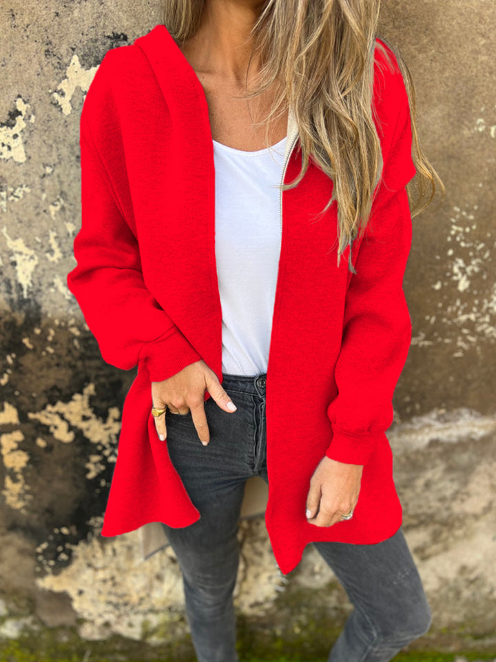 CLEARANCE SALE🔥 Rundhals-Reißverschlussjacke mit langen Ärmeln im Freizeit-Look