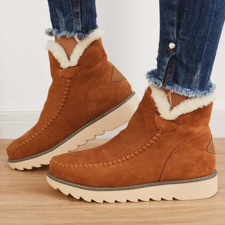 Bottes de neige classiques antidérapantes pour femmes montant jusqu'à la cheville
