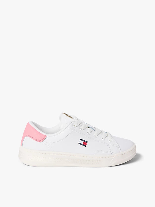 Debossed Logo Cupsole Trainers WiLeather