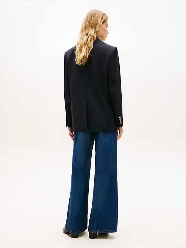 Timeless Wool Blend Relaxed Double Breasted Blazer