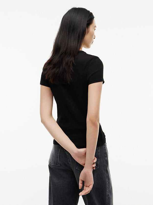 Ribbed Slim Crew Neck T-Shirt