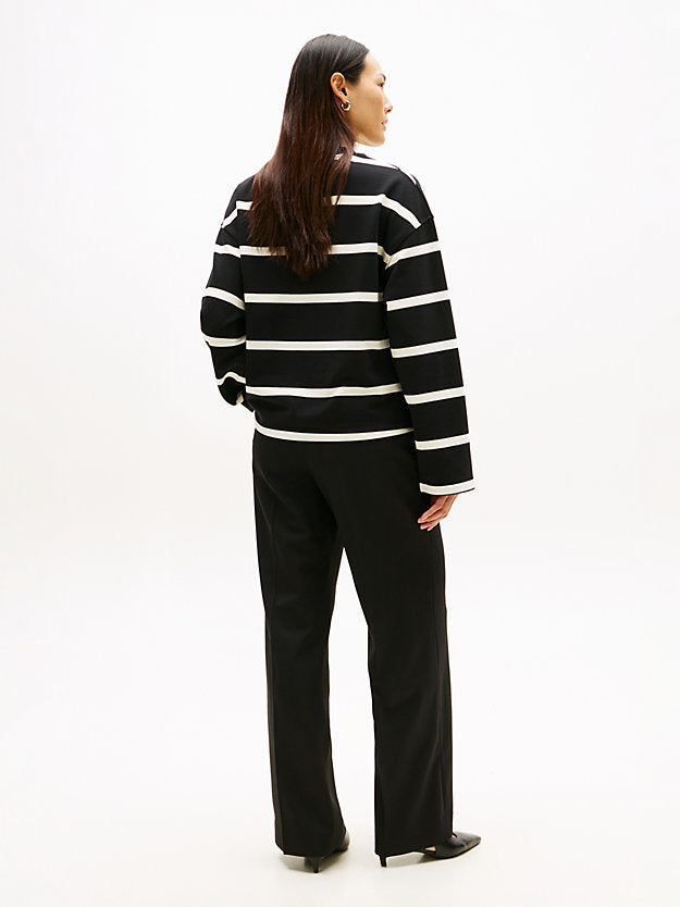 Logo Embroidery Terry Crew Neck Sweatshirt