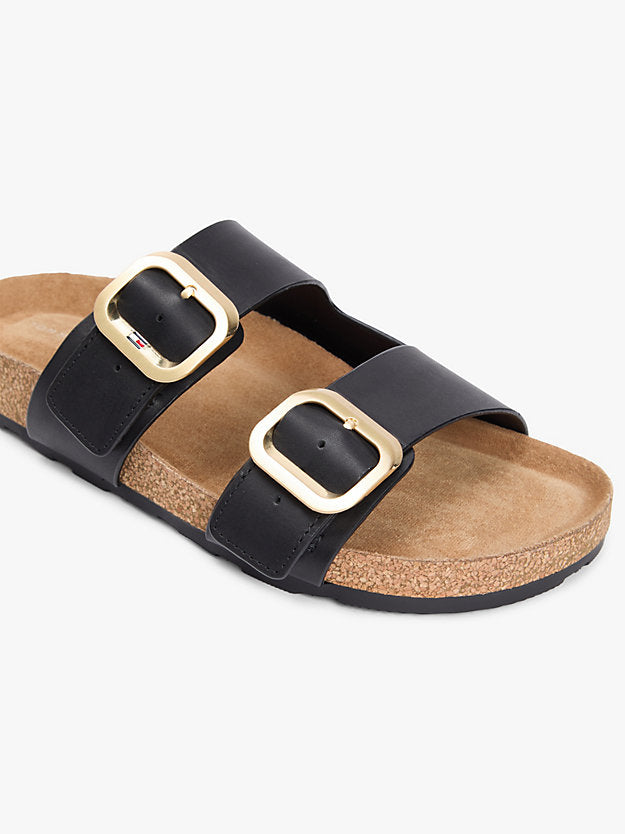 Leather Double Strap Cork Sandals