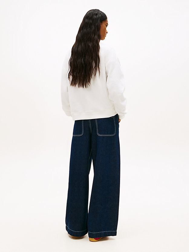 Wavy Flag Sueded Terry Boxy Sweatshirt