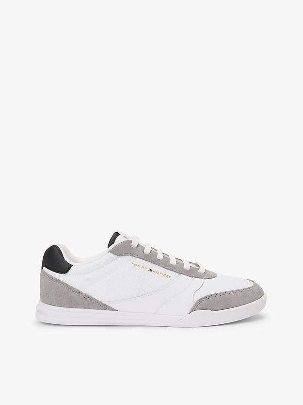 Mixed Texture Cupsole Trainers WiLeather
