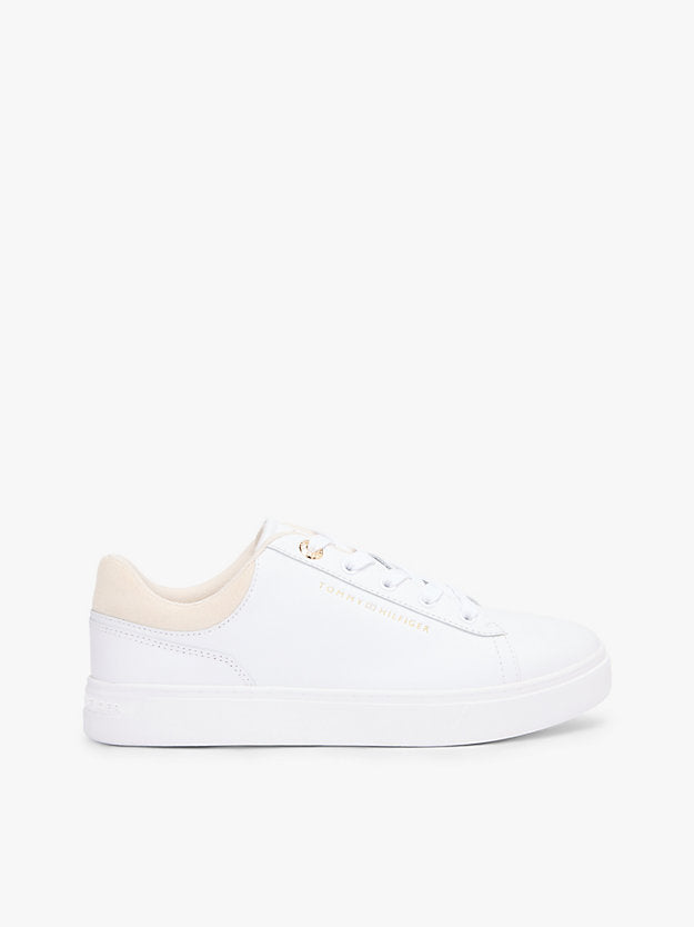 Leather Embossed Logo Cupsole Trainers
