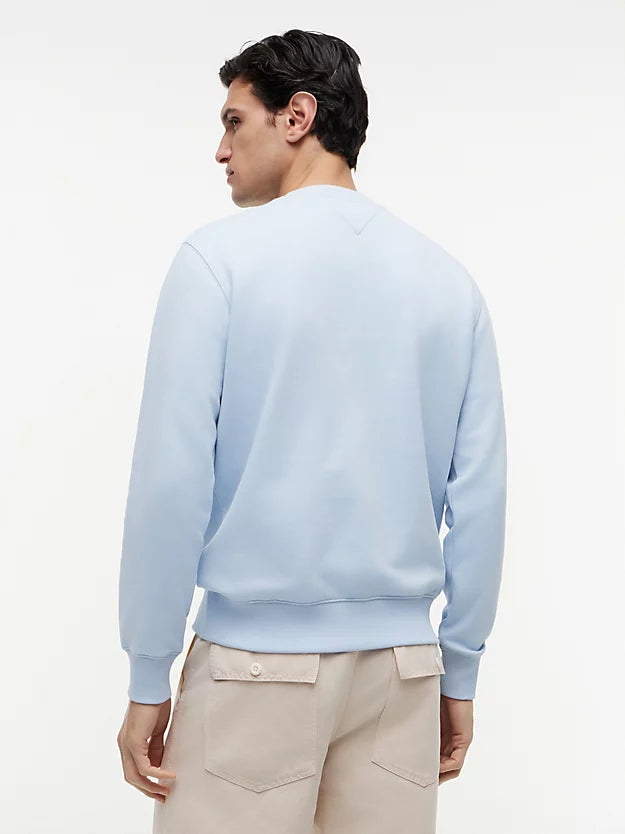 Flag Embroidery Terry Crew Neck Sweatshirt