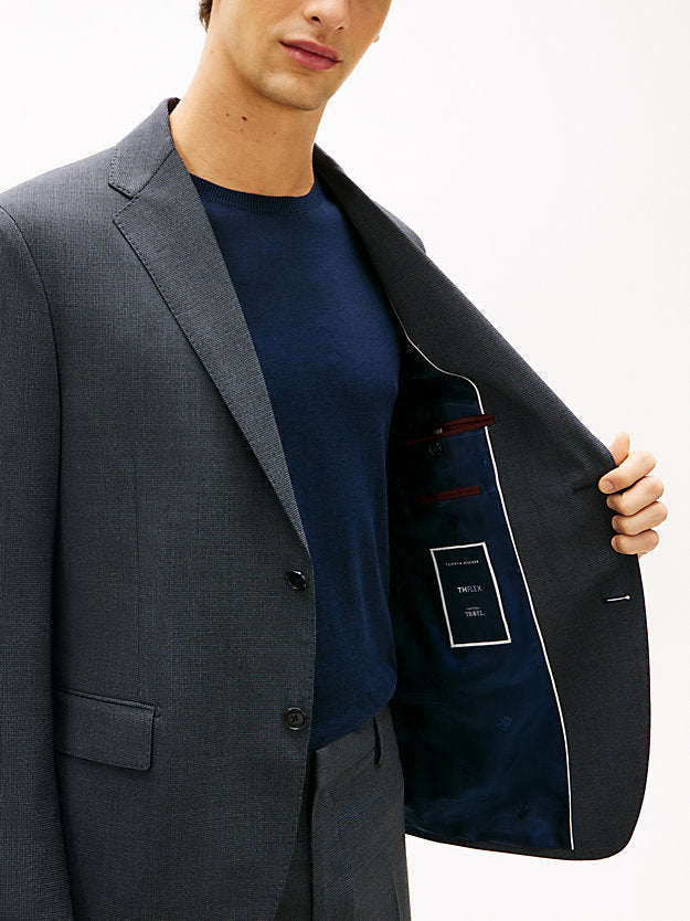Textured Wool Blend Suit