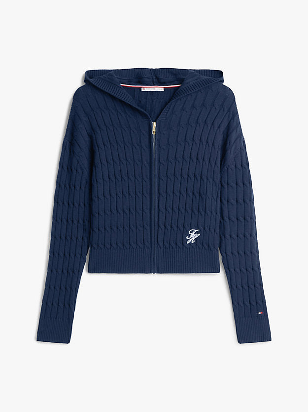 Cable Knit Zip-Thru Hoody