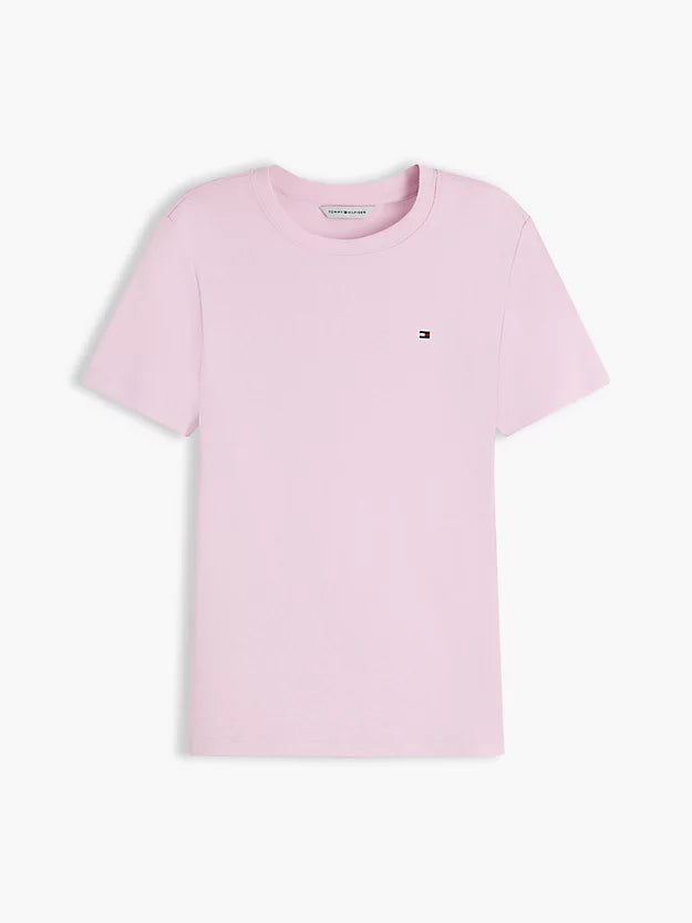 Flag Embroidery Slim Crew Neck T-Shirt