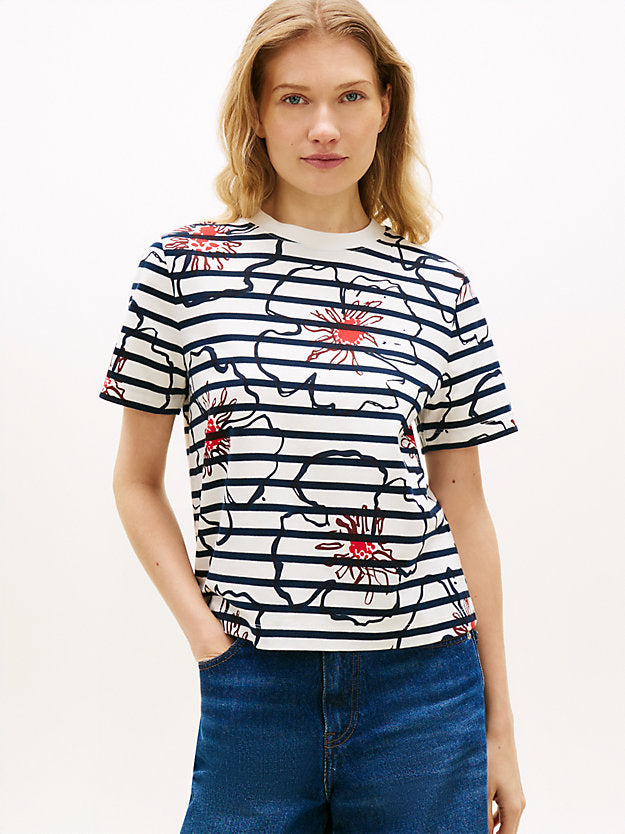 Floral Graphic Interlock Knit T-Shirt