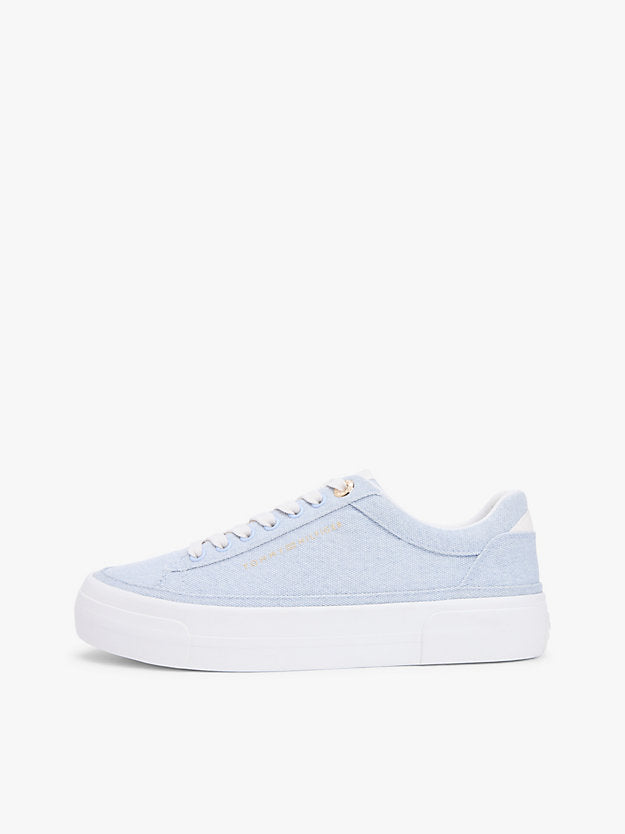 Washed Canvas Platform Trainers