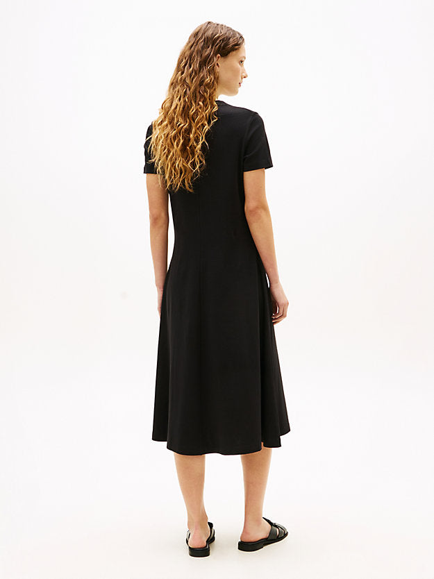 Interlock Knit Midi Fit And Flare Dress
