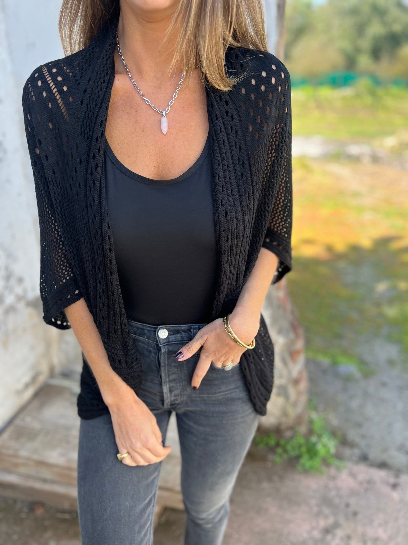 LIQUIDATION🔥Gilet femme creux demi-manches