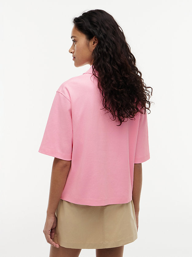 Relaxed Fit Interlock Knit Polo Shirt
