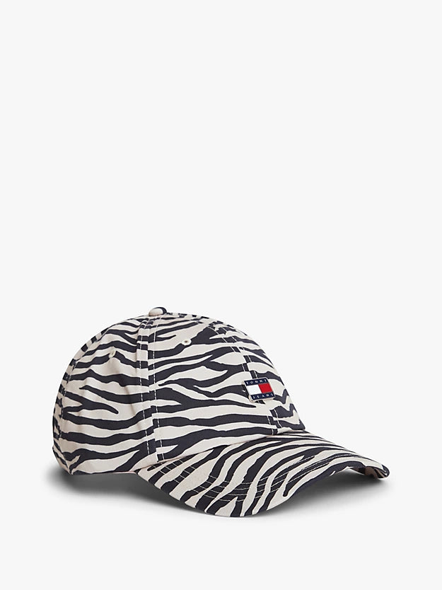 Zebra Print Logo Plaque Baseball Cap