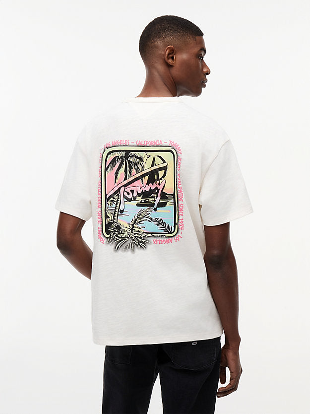 Back Graphic Textured Relaxed T-Shirt