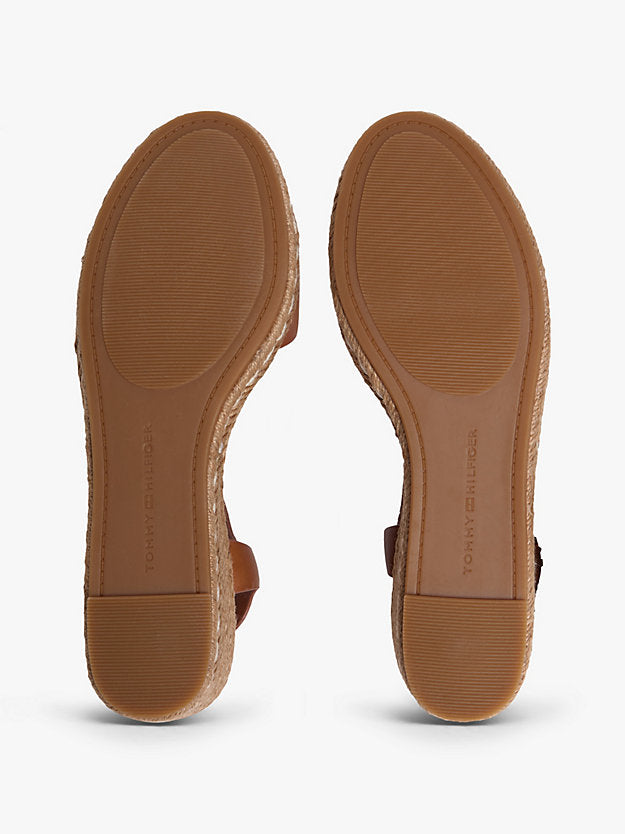 Monogram Leather Wedge Espadrilles