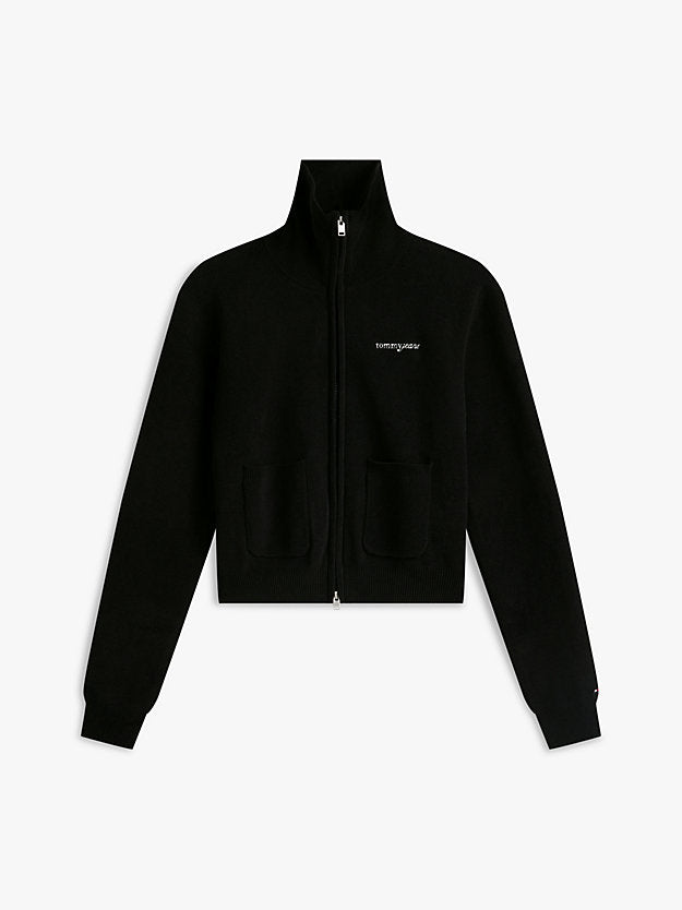 Stitch Logo Collared Zip-Thru Cardigan