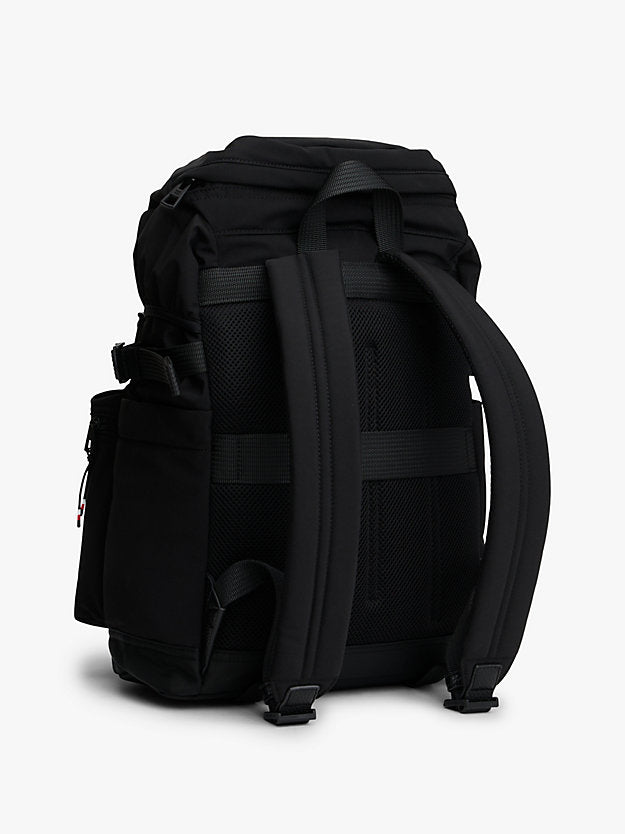 Textile Logo Travel Flap Backpack