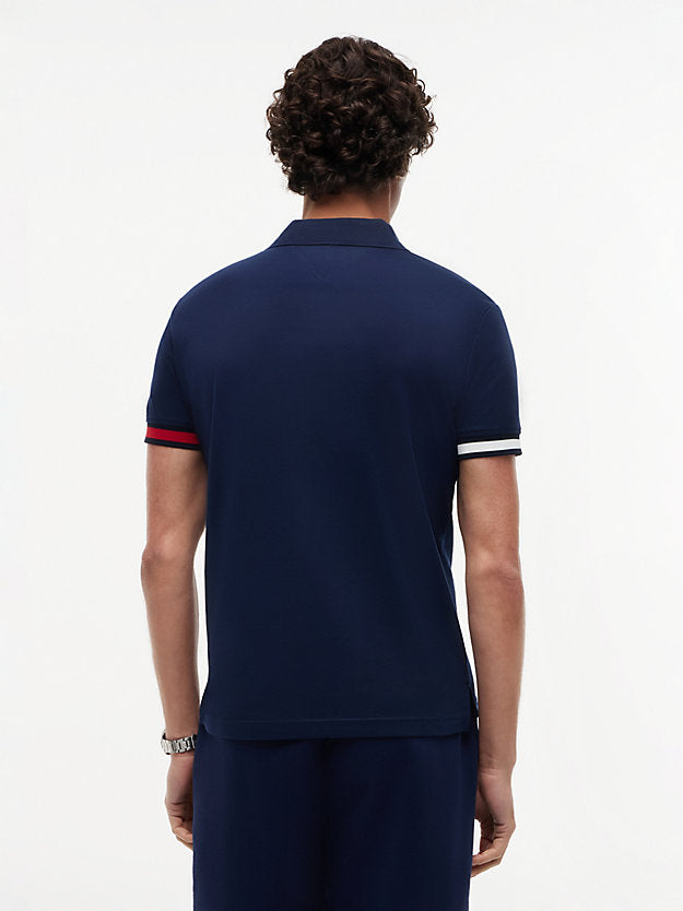 Slim Fit Fluid Cotton Knit Tipped Polo Shirt