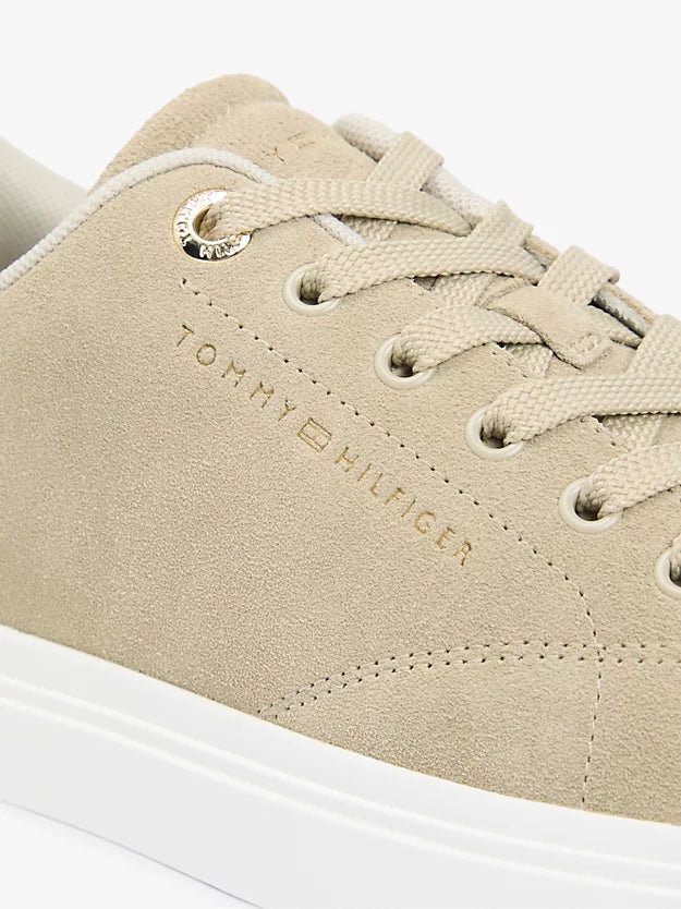 Suede Metallic Logo Cupsole Trainers