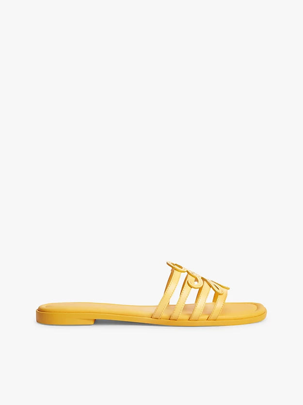 Logo Strap Leather Mules