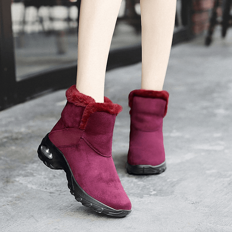 Bottes de neige en peluche pour femmes avec coussin d'air