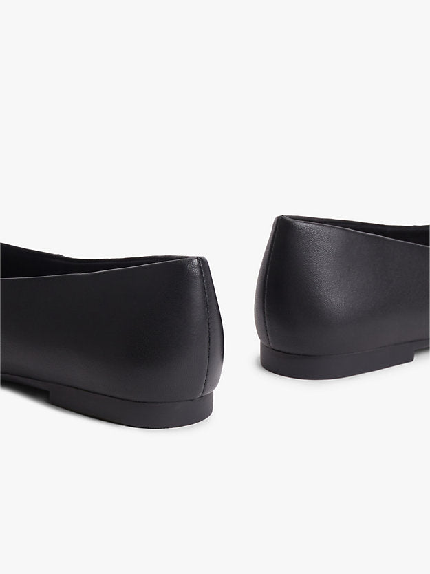 Monogram Plaque Leather Ballerinas