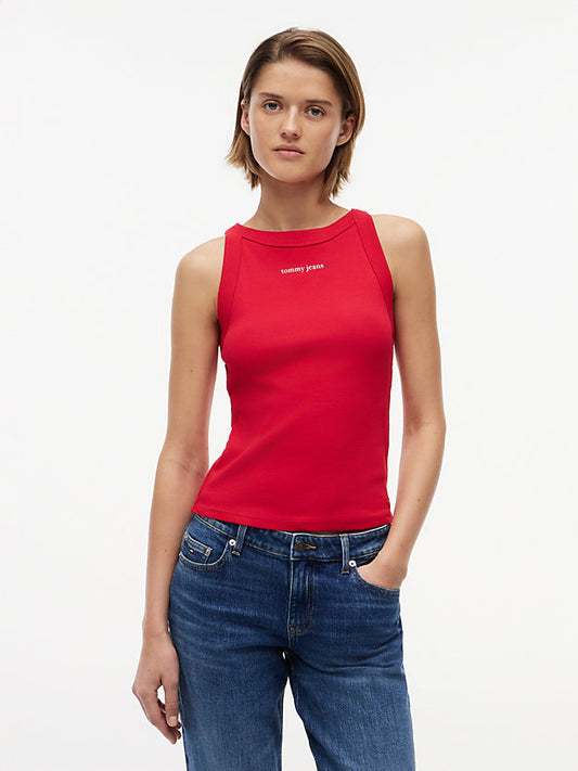 Logo Ribbed Slim Tank Top