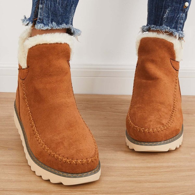 Bottes de neige classiques antidérapantes pour femmes montant jusqu'à la cheville