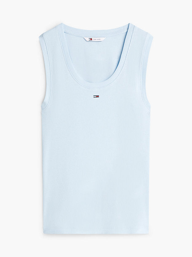 Ribbed Scoop Neck Slim Tank Top