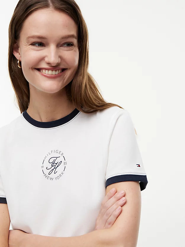 Logo Embroidery Ringer T-Shirt