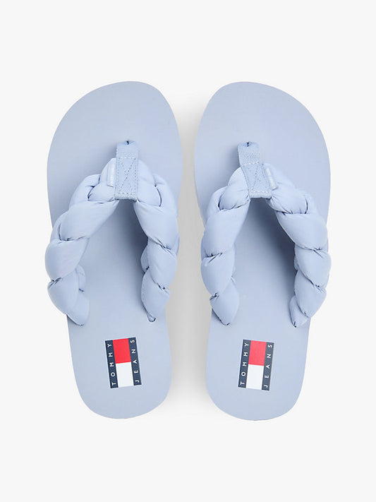 Braided Padded Strap Serrated Flip-Flops