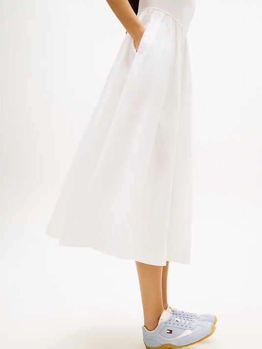 Slim Sleeveless Poplin Maxi Dress