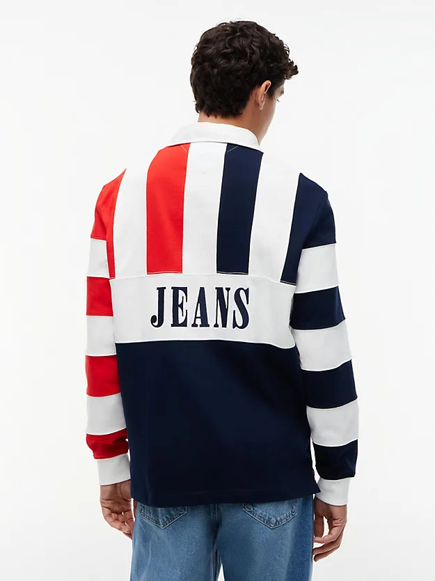 Relaxed Fit Colour-Blocked Rugby Shirt