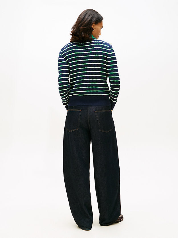 Cable Knit Crew Neck Cardigan