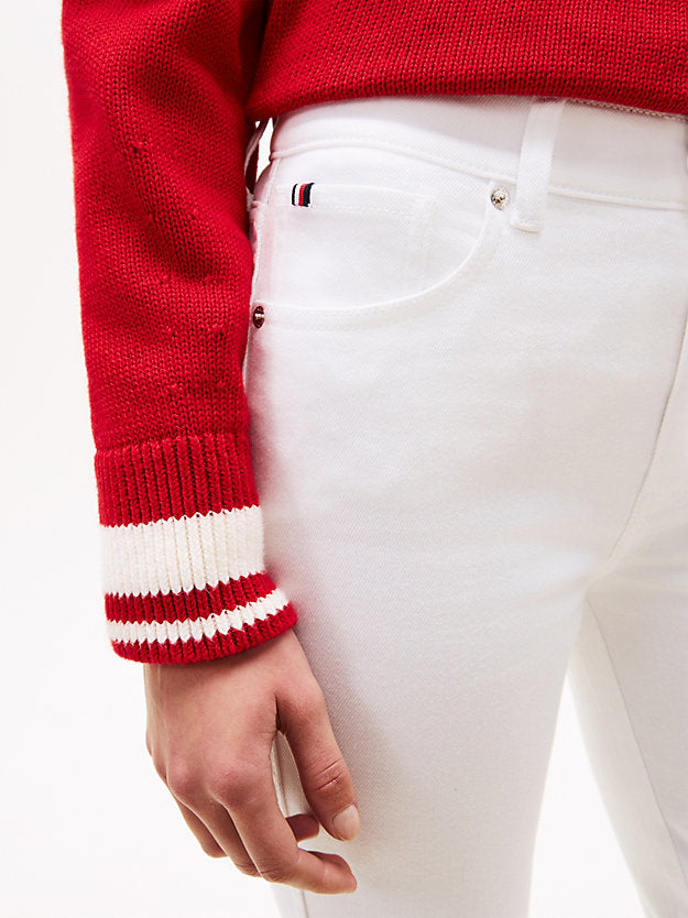Mid Rise Flared White Jeans
