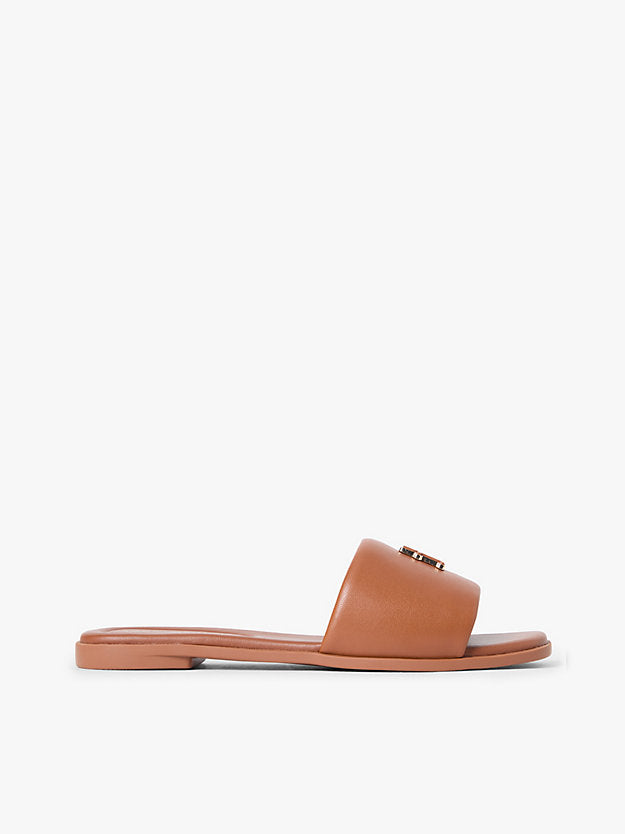 Leather Monogram Strap Mules