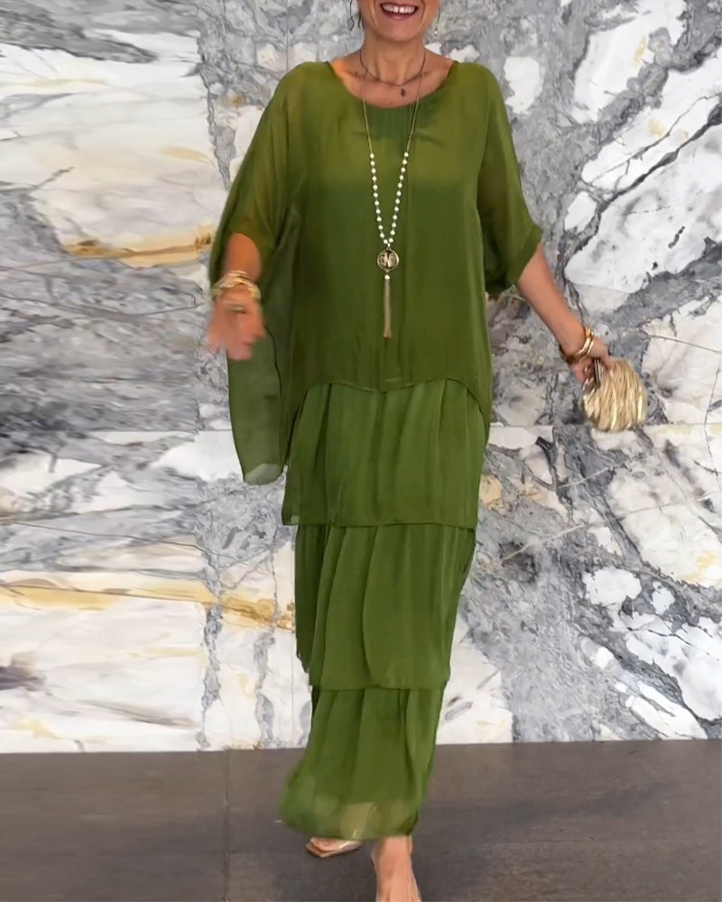 Damen lockeres Kleid im künstlerischen Stil (2 kaufen, kostenloser Versand)