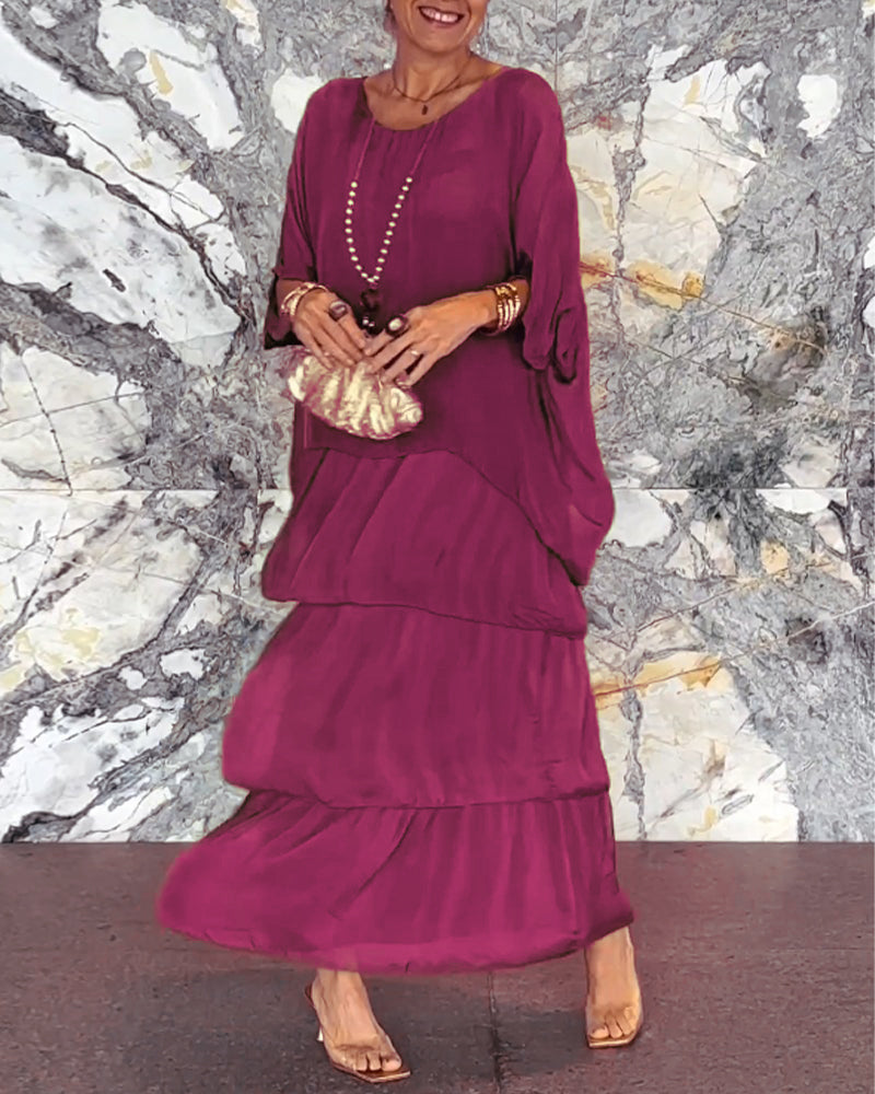 Damen lockeres Kleid im künstlerischen Stil (2 kaufen, kostenloser Versand)