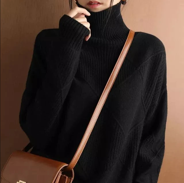 CARDIGAN COL ROULÉ EN CACHEMIRE
