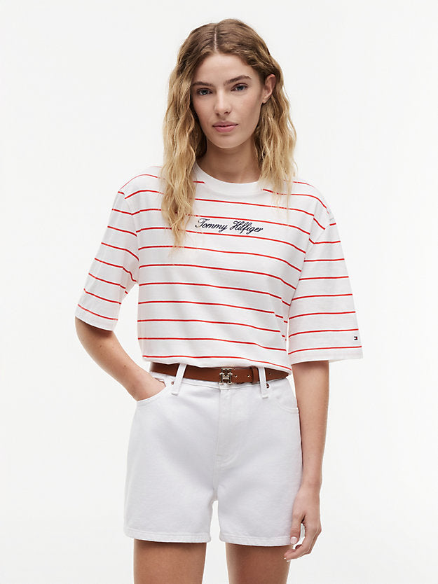 Logo Embroidery Relaxed Crew Neck T-Shirt