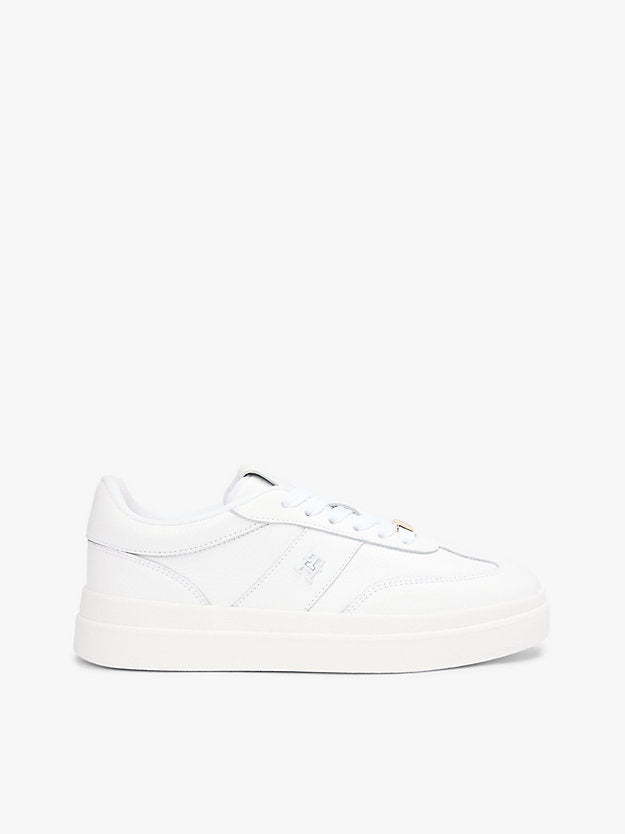 Debossed Monogram Leather Court Trainers