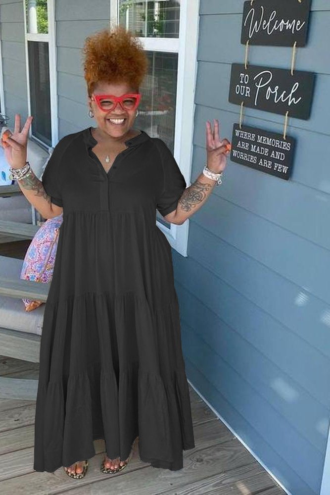 Robe longue à volants